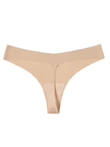 Apricot Color Seamless Sexy Thong