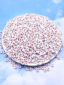 白色背景上的紅色心形圖案 - 彩色 - 查看 2