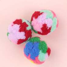 New Arrival Pets Only Colorful Plush Ball Cat Toy Made With Propylene Fiber Material 1pc - Multicolor - View 5