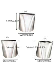 1pc 202# 304 Stainless Steel Extra Large Cream Pastry Tip With Serrated Edge - Silver - View 2