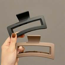 3入組方形髮夾卡,防滑強力夾持,適用於厚髮型配件 - 黑/卡其/白 3件 - 查看 7