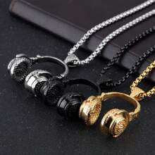 DJ Music Headphone Pendant Necklace Long Chain Men Women Punk Style Jewelry Rock Headset Necklace Male Gift