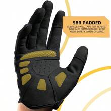 ROCKBROS Mountain Bike Gloves For Mens Cycling Glove Touch Screen Anti-Slip MTB Road Biking Gloves Breathable Full Finger Bicycle Gloves For Outdoor Sports - Black - View 2