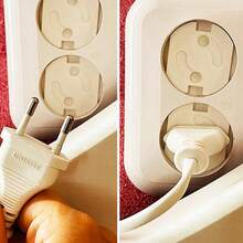 10pcs 3-Pin Socket Covers Child Outlet Cover Electrical Outlet Protectors - White - View 4