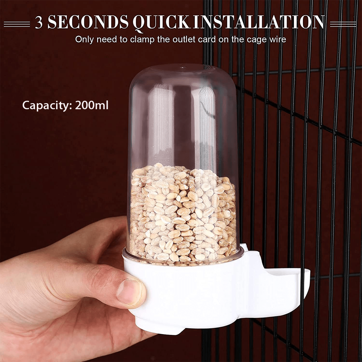 2/4pcs Automatic 200ml Bird Water Feeder, Transparent Visible Drinking