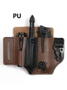 男士字母贴片斜挎包万圣节圣诞节冬季圣诞礼物包男士腰包腰包男士斜挎包 - 鏽棕色 - 查看 2