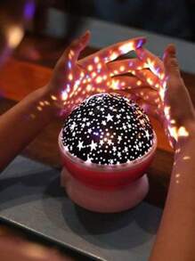 1pc Fantasy 7-Color Rotating Starry Sky Projection Light, USB & Battery Powered Dual-Use, Suitable As Christmas Night Light, Kid's Room Decor, Holiday Atmosphere Light, LED Romantic Starry Sky Moon Projector