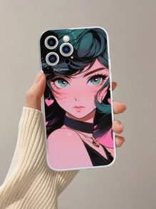 1入動漫女孩特寫插圖TPU手機殼，適用於蘋果和三星手機 - 彩色 - 查看 5