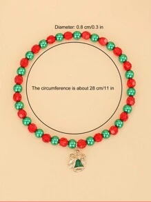 1pc Pet Christmas Decoration Necklace With Bell Pendant, Elastic Rope Chain For Cats & Dogs - Multicolor - View 4