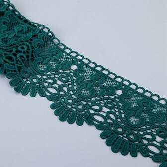 1 Yarda De Encaje De Venecia Con Diseño De Corona Europea En Color Verde Y Bordado Inelástico Para Manualidades De Costura, Para Aplicaciones De Boda, Vestidos De Novia Y Decoraciones Navideñas
