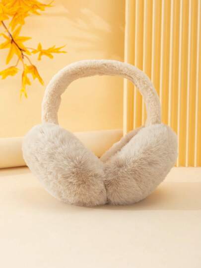 1pc Unisex Foldable Fleece Ear Muffs With Random Inner Lining Color, Suitable For Outdoor, Daily Wear In Autumn And Winter To Keep Warm And Prevent Cold