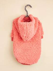 1 chiếc áo hoodie lông cừu ấm áp cho mèo và chó, màu hồng, thích hợp cho mùa thu và mùa đông - Hồng - Xem 1