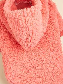 1 chiếc áo hoodie lông cừu ấm áp cho mèo và chó, màu hồng, thích hợp cho mùa thu và mùa đông - Hồng - Xem 4