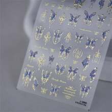 1 Máy Tính 5D Giảm Bướm Sang Trọng Móng Tay Nghệ Thuật Miếng Dán Kawaii Xanh Tự Dính Chuyển Trang Trí Móng Tay Thanh Trượt Đề Can Phụ Kiện Dán Móng Tay tự Làm - Nhiều màu - Xem 5