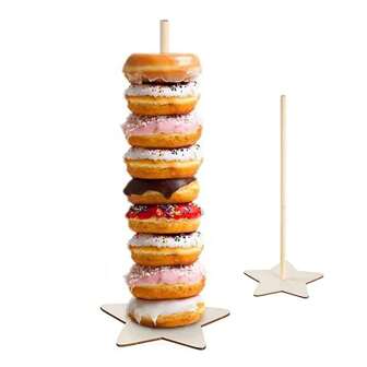 1pc Wooden Donuts Stand, Reusable Wooden Dessert Holder For Birthday Wedding Party Decoration Cake Stand Cake Decorations Cupcake Stand Cake Decor Cake Holder Wedding Decor Wedding Party Supplies Wedding Decorations Wedding Accessories Wedding Cake Stand
