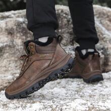 男士冬季棕色雪地靴保暖内衬防滑防水运动鞋，休闲又保暖 - 棕色 - 查看 9