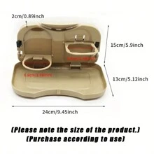 1入組汽車後座餐盤和飲料架 - 米色 - 查看 6