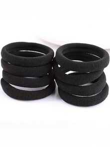 50/100入組黑色頭繩彈性髮帶裝飾髮飾套裝節日禮物適合女孩兒童