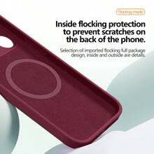 Luxury Magnetic Liquid Silicone Wireless Charging Case Compatible With Apple IPhone 16 15 14 13 12 11 Pro Max Lens Protection Phone Back Cover X XS MAX XR 12 13 Mini 14 Plus Soft Silicone Simple Cases Accessories - Purple - View 9