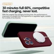 Luxury Magnetic Liquid Silicone Wireless Charging Case Compatible With Apple IPhone 16 15 14 13 12 11 Pro Max Lens Protection Phone Back Cover X XS MAX XR 12 13 Mini 14 Plus Soft Silicone Simple Cases Accessories - Purple - View 6