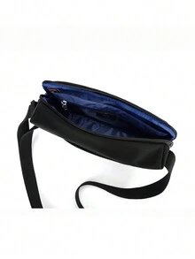 學生運動跨身背包男士網眼肩包輕便背包 - 黑色 - 查看 4