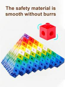 50Pcs/Set DIY Linking Set For Counting Sorting STEM Connecting Blocks Math Links Manipulatives Educational Toy For Preschool Kindergarten Home School (Some Parts May Be Random) - Multicolor - View 6