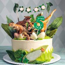 1支恐龙生日蜡烛，0-9绿色数字蜡烛，适合恐龙主题派对装饰、蛋糕顶部数字蜡烛、情人节装饰 - 綠色恐龍 - 查看 6