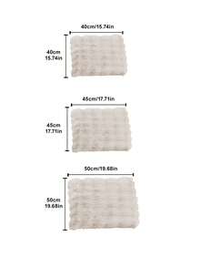 1 件加厚溫暖毛絨座墊,兔毛材質方形拉鍊設計可拆卸椅墊,適合家庭、客廳、臥室、書房、辦公室