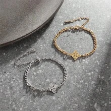 1 Miếng Hàng mới đến Có thể điều chỉnh Thép không gỉ Nút Đồ treo Vòng tay Đối với phụ nữ , Bùa hộ mệnh , Qủa tặng Đồ trang sức - Bạc - Xem 4
