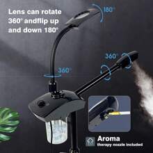 Professional Facial Steamer, 2 In 1 Ozone Facial Steamer On Wheels With 3X Magnifying Lamp, Time Preset Function Design For Face Sauna Spa And Personal Care Use At Home Or Salon, Gift For Women, Mom, Her, Lover - màu đen - Xem 3
