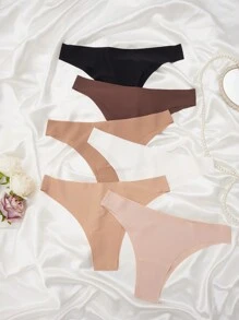 6入組女士三角底褲 - 黑色 - 查看 2