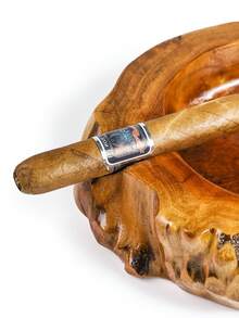 1pc Unique Asymmetric Cigar Ashtray For Whiskey Glass, Wooden, Great Gift For Thanksgiving, Father's Day And Christmas - Brown - View 4