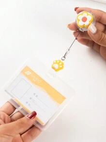 2Pcs Yellow Little Flower Badge Holder And Transparent Card Holder With ID Card Bus Card For Students For Nurse For Doctor For Office Lightweight Portable Credit Card ID Card White-Collar Workers For Female For Women Holiday For Anniversary For Birthday Gift Gift Accessories Gift Gifts For Teachers Clear Purse Photo Card Holder School Stuff - Yellow - View 8