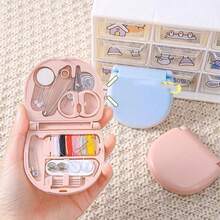 高品質縫紉工具包,內附針線,適用於初學者、旅行者和成人diy裁縫工具包 - 粉色 - 查看 1