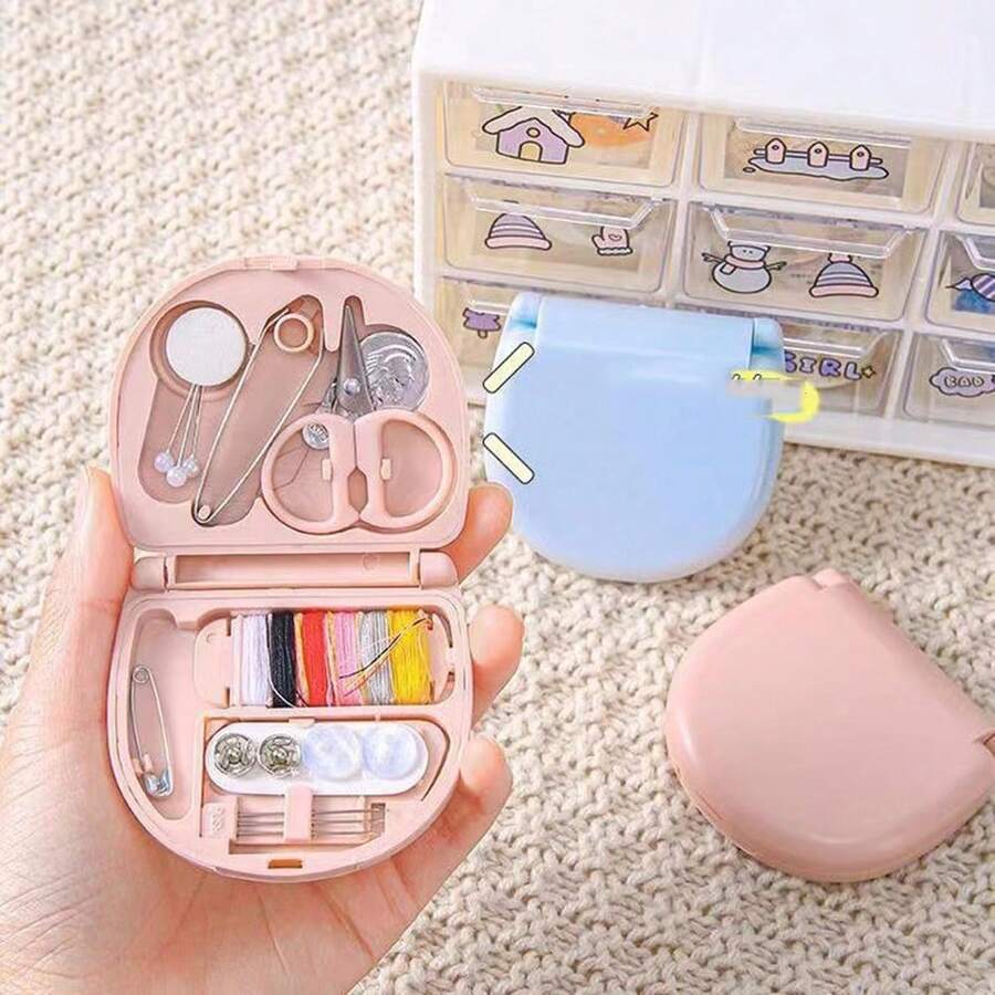 高品質縫紉工具包,內附針線,適用於初學者、旅行者和成人diy裁縫工具包 - 粉色 - 查看 1