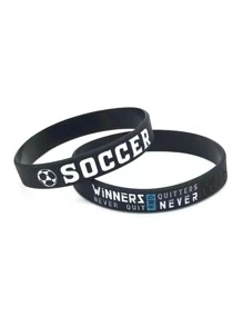 1入組足球運動信仰手環橡膠手環,信仰勝利,永不放棄