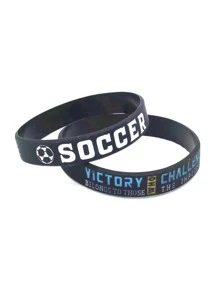 1入組足球運動信仰手環橡膠手環,信仰勝利,永不放棄