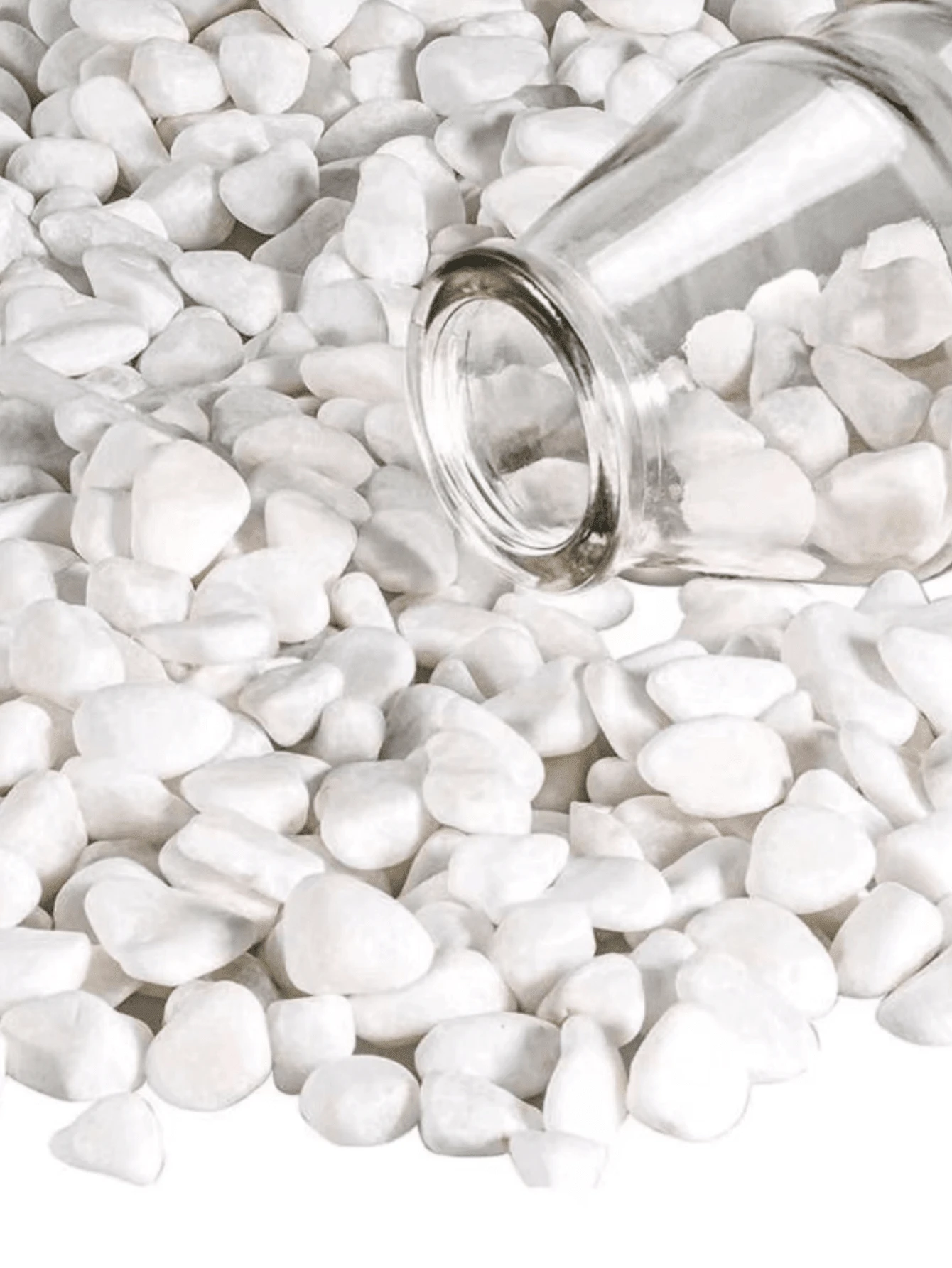 500克白色鵝卵石,適用於植物、岩石和草坪的綠化。小型裝飾石適用於花園景觀、魚缸、花瓶等,適合填充仙人掌、多肉植物、水族箱和盆栽樹 - 白色 - 查看 1