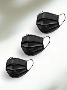 Cubrebocas Tricapa De Polipropileno en Caja de 50 piezas - Negro - Ver 6