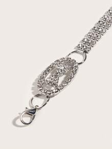 1 件女士三排水滴装饰轻奢潮流风格腰链适合日常着装配饰 - 銀色 - 查看 3