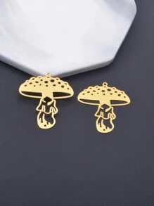 10pcs Brass Gold-color Mushroom Snake Design Stainless Steel Pendant For Earring/necklace/bracelet Craft