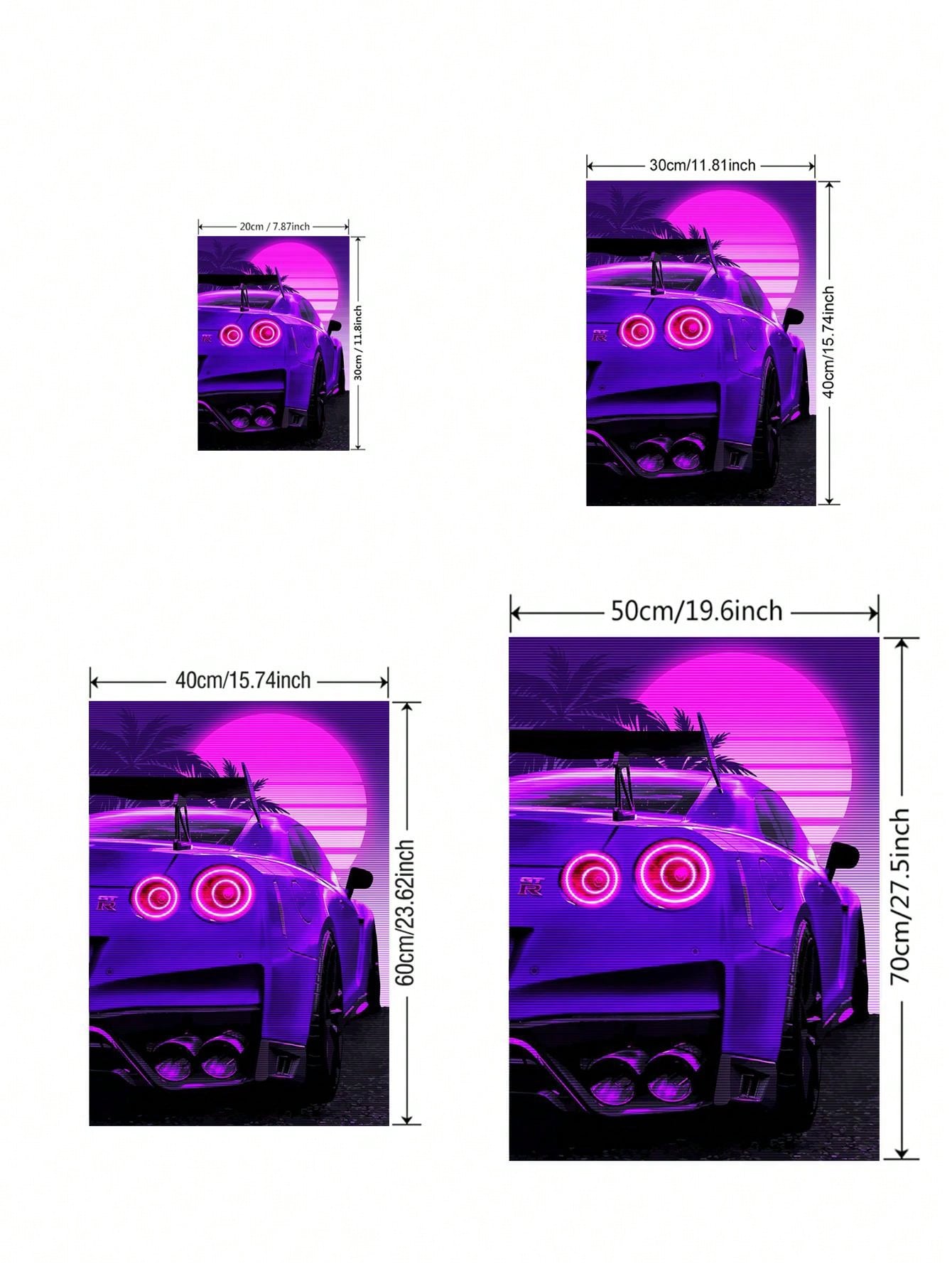 1pc Racing Car Wall Art Prints, Japanese Gtr R34 Skyline Wall Art