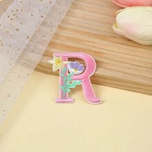 26pcs Flower & Letter Design Fabric Stickers For Clothing, Romantic Style Accessory - Multicolor - View 6