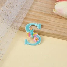 26pcs Flower & Letter Design Fabric Stickers For Clothing, Romantic Style Accessory - Multicolor - View 4