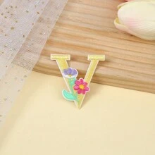 26pcs Flower & Letter Design Fabric Stickers For Clothing, Romantic Style Accessory - Multicolor - View 8