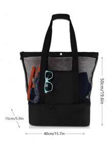 1入組戶外旅遊野餐袋，保溫冰袋，網眼沙灘袋，廚房用品露營