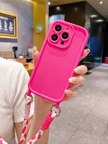 Màu thuần Chống giọt bắn Dây thừng Ốp lưng & bao da điện thoại , Tương thích với Lớp bảo vệ - Màu Hồng Tươi - Xem 5