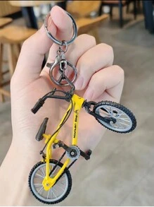 1pc Creative Mini Yellow Bicycle Keychain, Mountain Bike-shaped Key Chain For Couple Gift - Multicolor - View 4