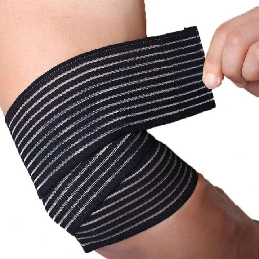 1PC Compression Bandage Wraps Knee Support Straps For Legs, Thighs, Ankle & Elbow Elastic Bandage Gym Accessories - Black - View 1