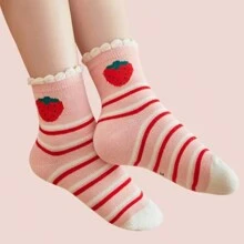 5 Paires De Chaussettes En Éponge Épaisses Et Chaudes Pour Enfants, De Couleur Aléatoire, Adaptées Aux Garçons Et Filles D'automne Et D'hiver